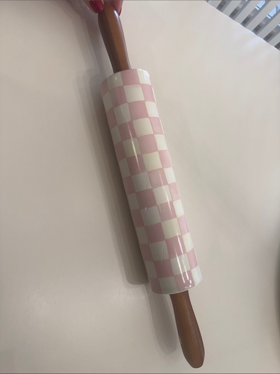 MacKenzie-Childs Other - MacKenzie-Childs Rosy Check Ceramic Rolling Pin